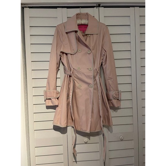 Betsey Johnson Jackets & Blazers - Betsey Johnson Pink Corset Trench Coat